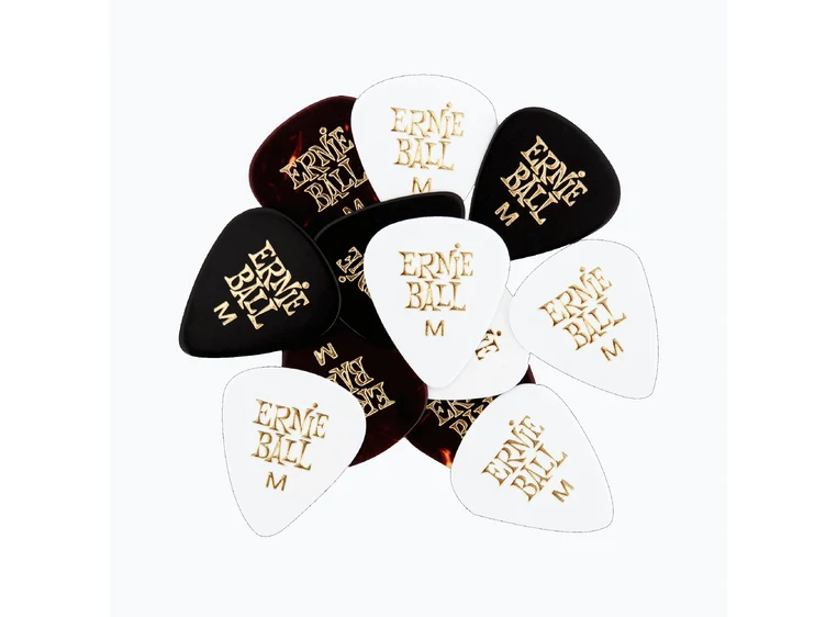 Ernie Ball EB-9178 Cellulose Picks Medium, Mixed, 12 pk 