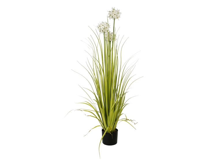 Europalms Allium grass artificial plant, white, 120 cm 
