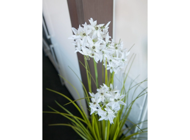 Europalms Allium grass artificial plant, white, 120 cm 