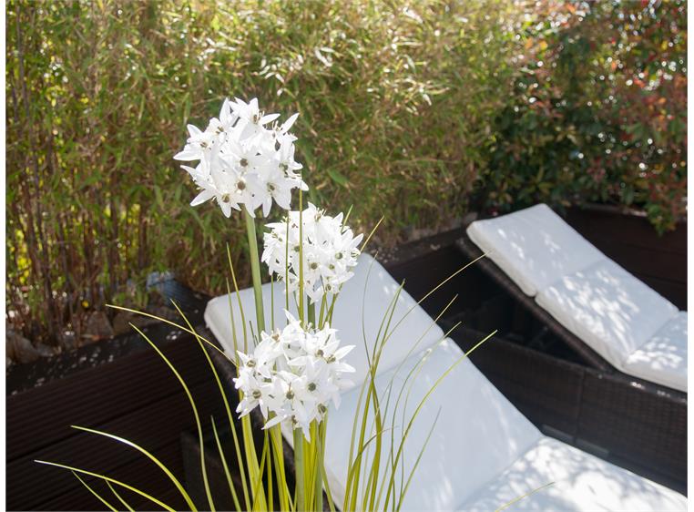 Europalms Allium grass artificial plant, white, 120 cm