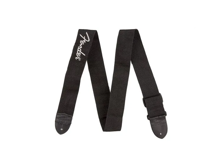 Fender 2" Black Poly Strap w/ Grey Fender Logo 