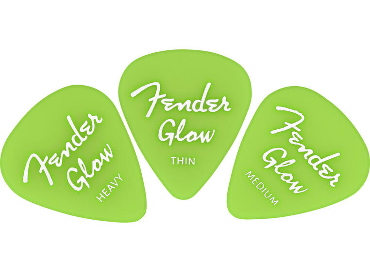Fender Glow In The Dark Picks Glow in the Dark Plekter 12-pakning