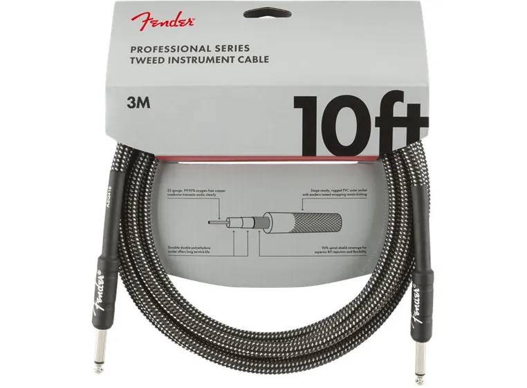 Fender Pro instrumentkabel 3m GT 10', Grå Tweed 