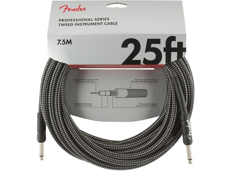 Fender Professional Instrument Cable 25', Gray Tweed