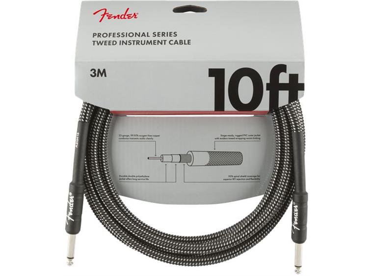 Fender Professional Instrument Cables 10', Gray Tweed
