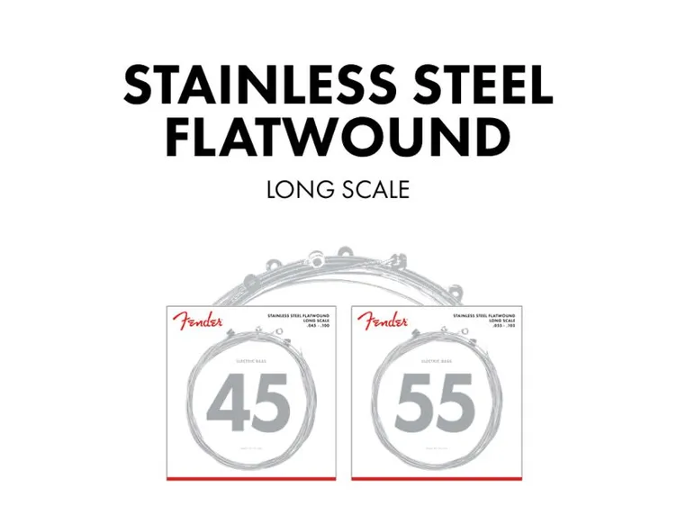 Fender Stainless 9050's Bass Strings (045-100) Stainless Steel Flatwound 
