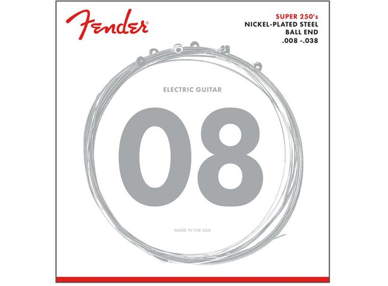 Fender Super 250 Guitar Strings 250XS (008-038) Nickel Plated Steel, Ball End