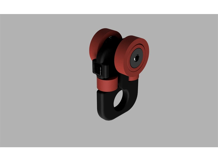 FlexRail to-hjuls runner Sort / rød to-hjuls runner nylon 