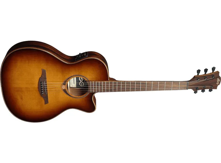 Lag Guitars GLA T118ASCE-BRS Auditorium slim cut electro brown shadow 