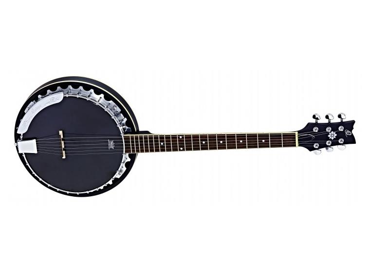 Ortega OBJE350/6-SBK 6-str. Guitar-Banjo med mik, med Gigbag