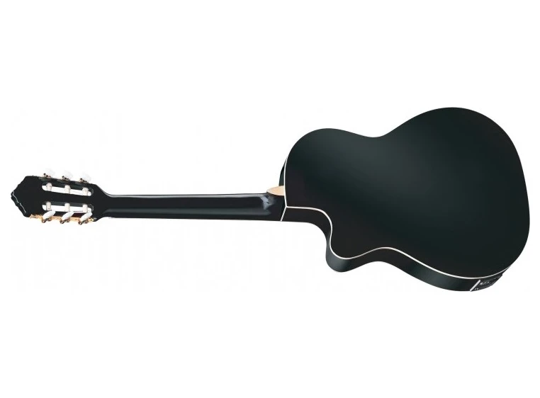 Ortega RCE145BK Klassisk gitar 4/4 med mik, Thin, Gloss Black 