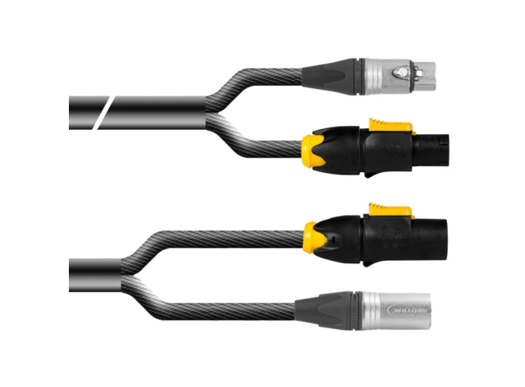 PROAUDIO TOUR76625L05BK Kombikabel 5m, XLRm-XLRf 5pin + True1, 3x2,5mm2 