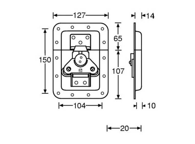 Adam Hall Hardware 17250 SP - Butterfly Latch large with Spr 