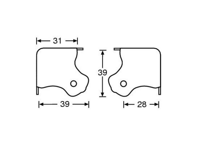 Adam Hall Hardware 4012 - Case Corner three-leg nickel-plate