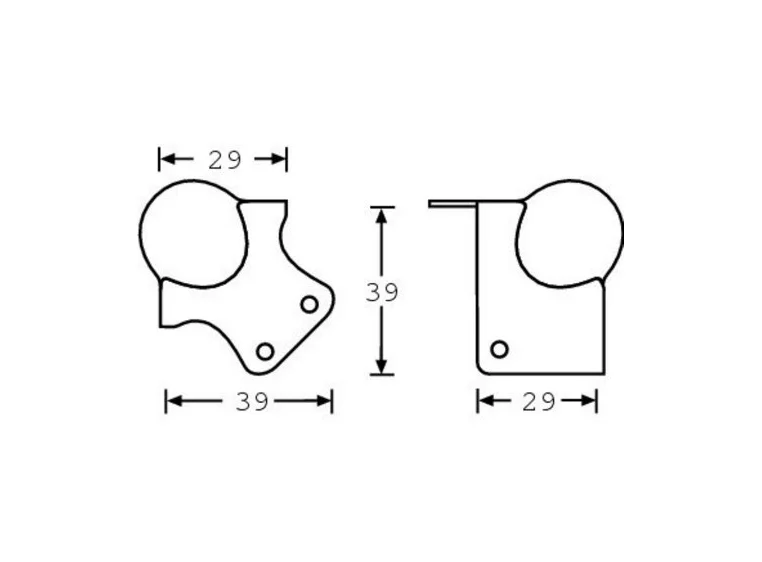 Adam Hall Hardware 4112 - Ball Corner small three-leg 6 hole 