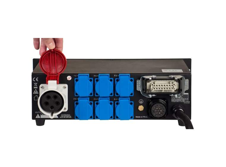 Briteq PD-32SH strømdistribusjon 6 x 16A ut på shuko + harting og soca 