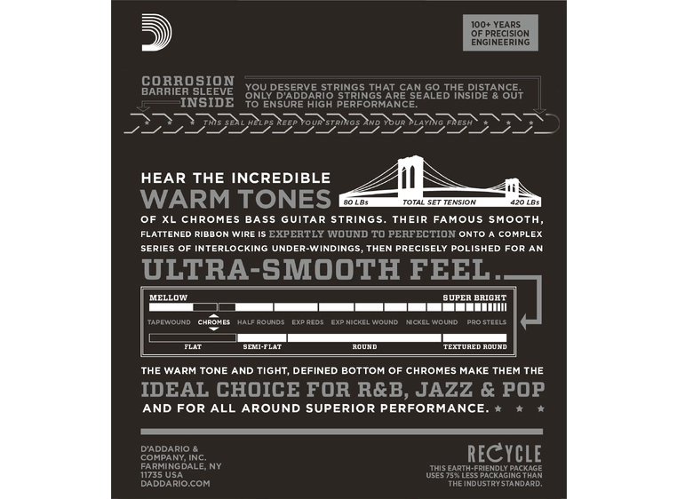 D'Addario ECB81 Chromes Bass (045-100) 