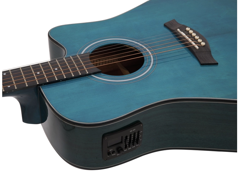 Dimavery STW-90 Western Guitar crystal blue 