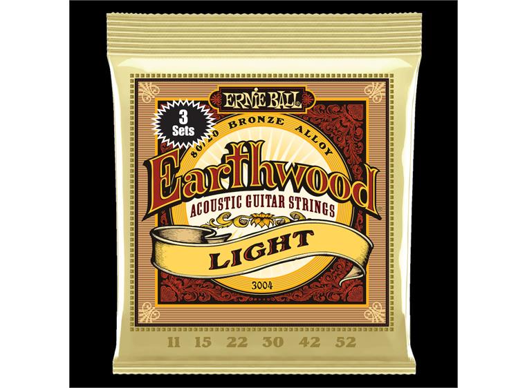 Ernie Ball EB-3004 Earthwood Light (012-054) 3-pack