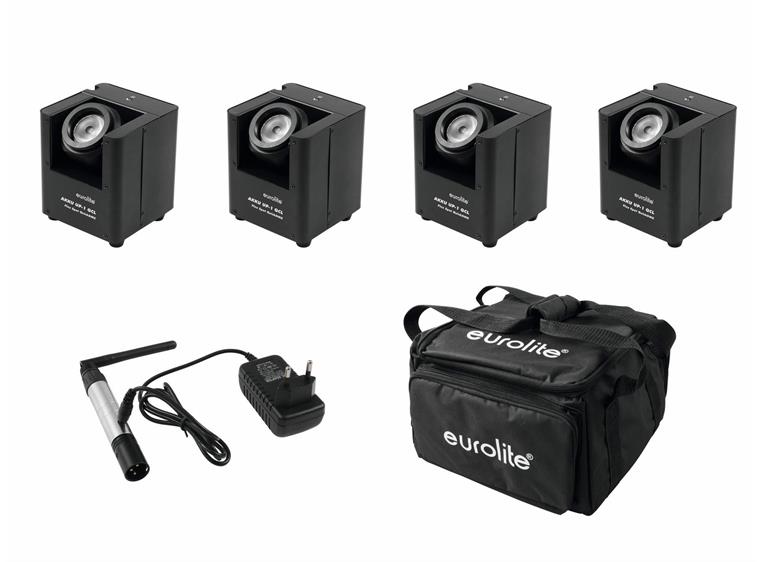 Eurolite Set 4x AKKU UP-1 & SB-4 Soft-Bag & QuickDMX Wireless transmitter