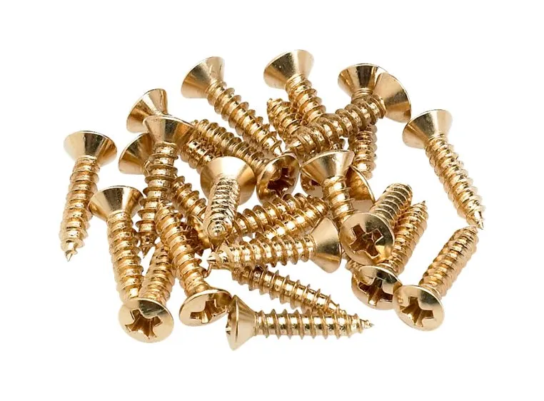 Fender Pickguard/Control Plate Mounting Screws (24) (Gold) 
