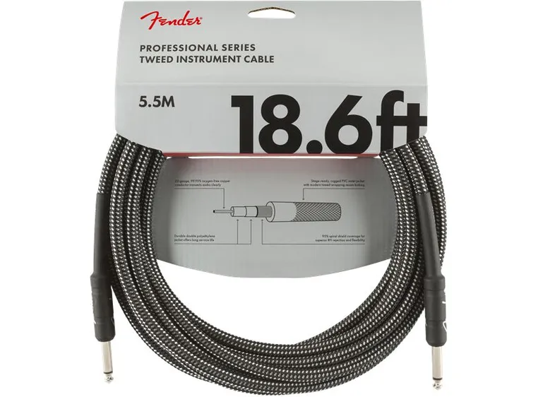 Fender Professional Instrument Cable 18.6', Gray Tweed 