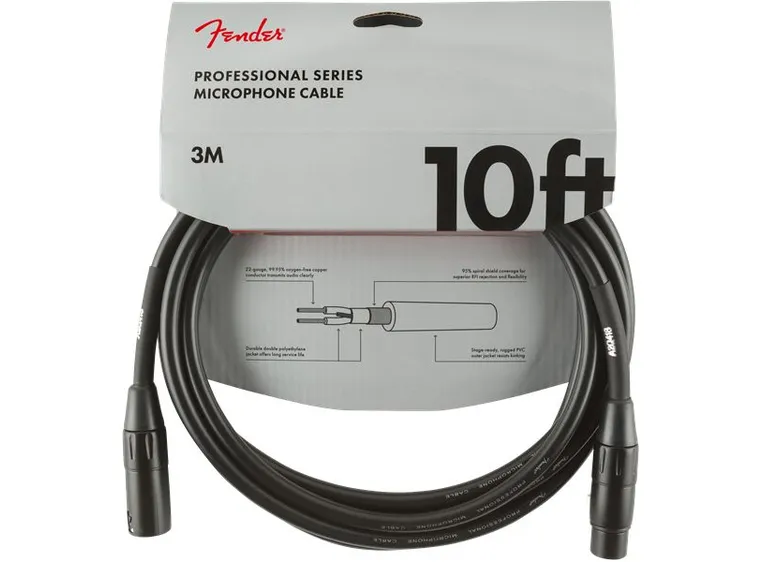 Fender Professional Microphone Cable 10', Black 