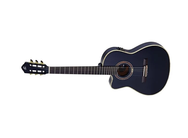 Ortega RCE138-T4BK-L klassisk gitar 4/4 Thin, med mik, Slim neck, Left 