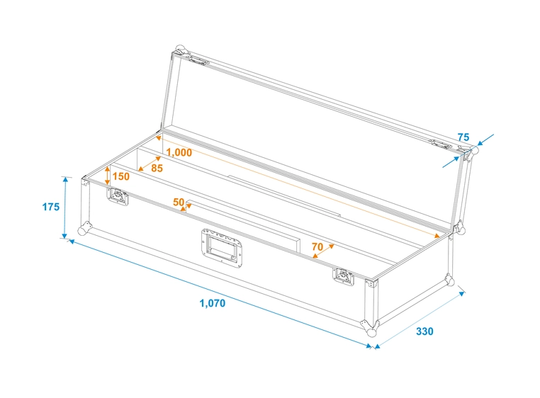 Roadinger Flightcase 2x LED STP-7 
