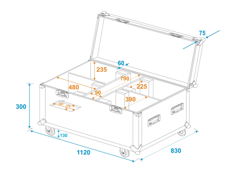 Roadinger Flightcase 4x LED THA-150F Theater-Spot 