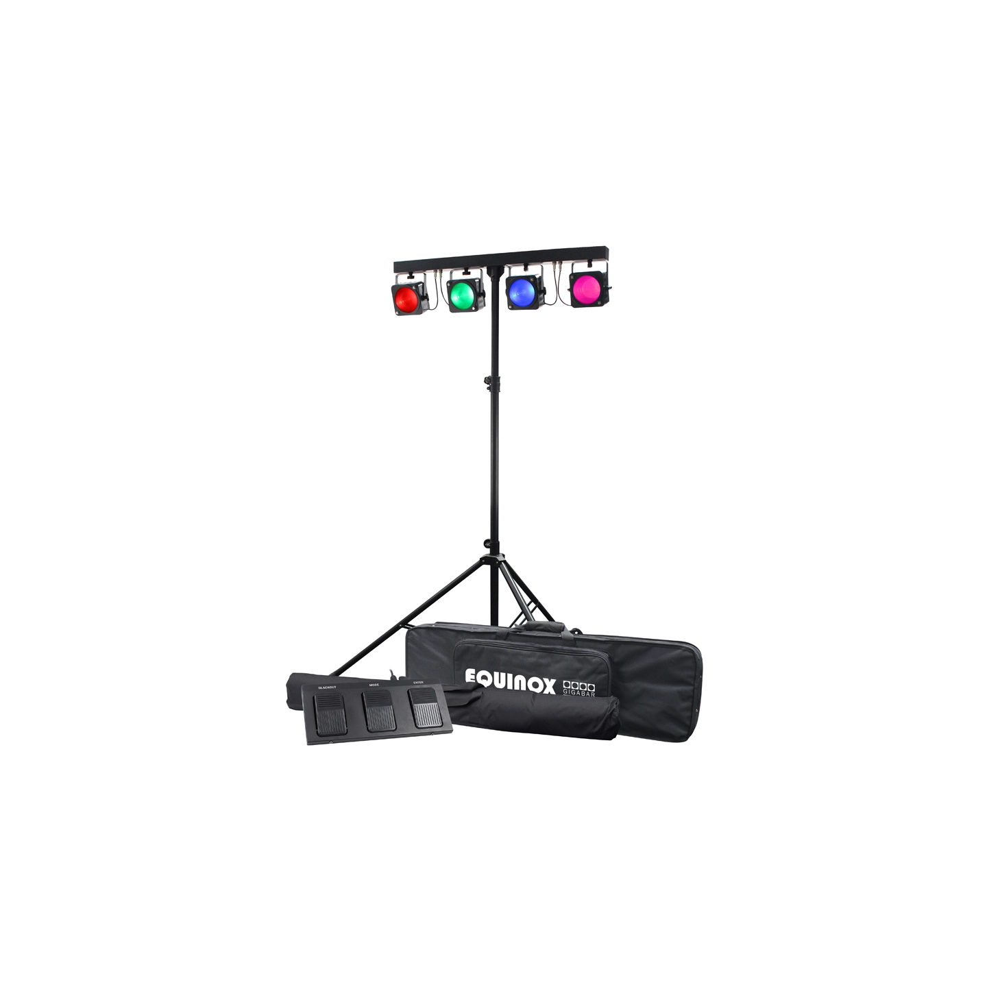 Equinox Gigabar COB System Lyspakke 4 x 30W RGB LED. Stativ og bag inkludert