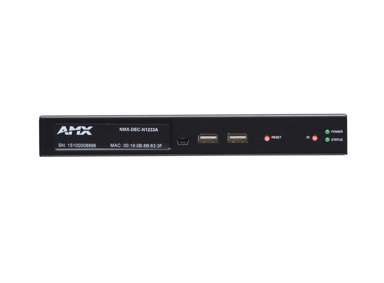 AMX NMX DEC N1233A AVOIP Decoder Minimal Compression 1080p@60Hz, KVM, AES 67