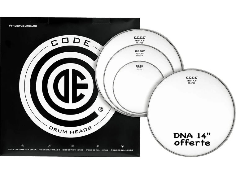 Code Drumheads TPDNACTDF DNA Fusion Pack 10", 12", 14" coated + 14" coated 