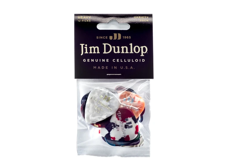 Dunlop PVP107 Celluloid Pick Heavy Variety Pack 12-pakning 