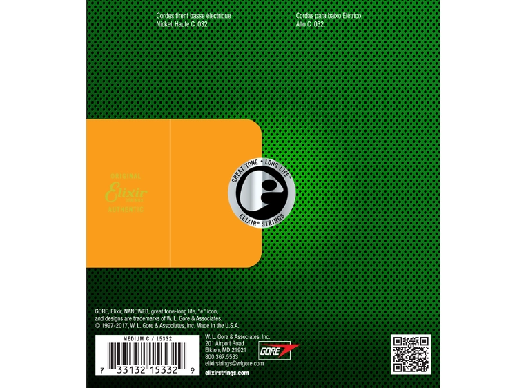 Elixir Nanoweb Bass (Medium C .032) 15332 