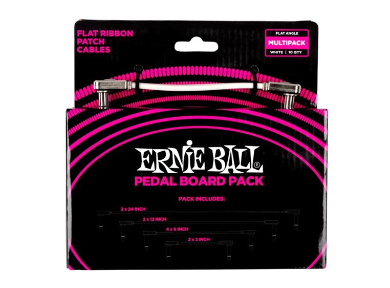 Ernie Ball EB-6387, Flat Patch Cable White, Multipack
