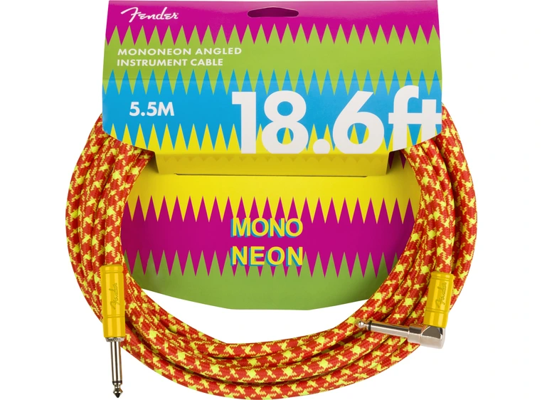Fender MonoNeon Instrument Cable Orange, 18.6' 