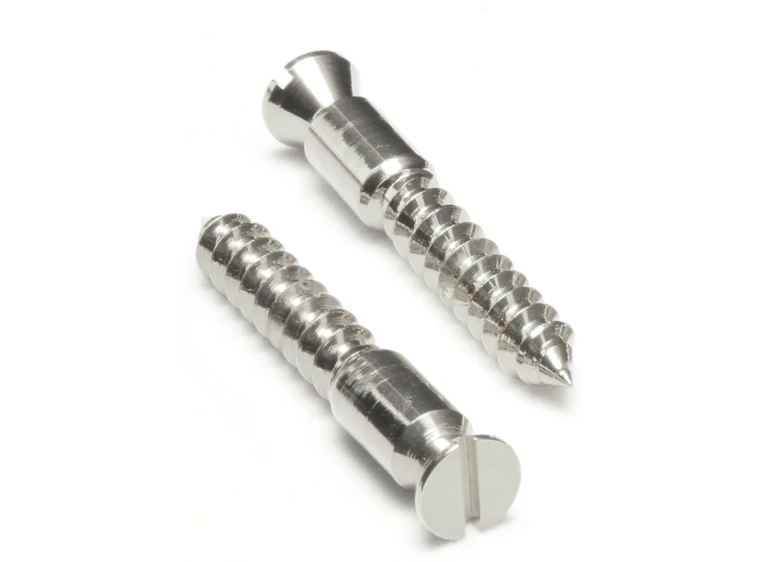 Floyd Rose Bridge Mounting Wood Screws (2 pcs), Satin Chrome 