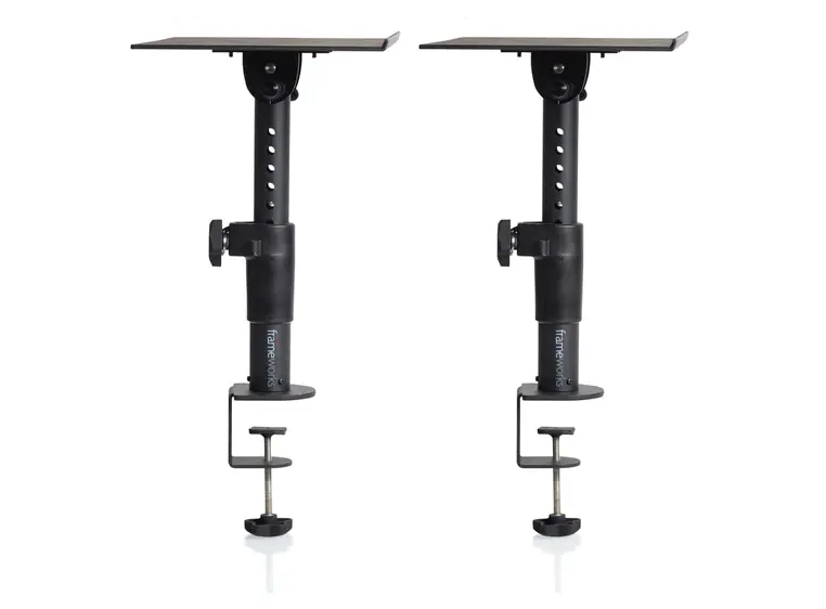 Gator Frameworks GFWSPKSTMNDSKCMP Clamp-On Studio Monitor Stand 