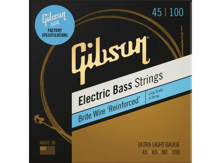 Gibson S&A Long Sc. Brite Wire El. Bass (045-100) Str. 4-Str. - Ul-Light 