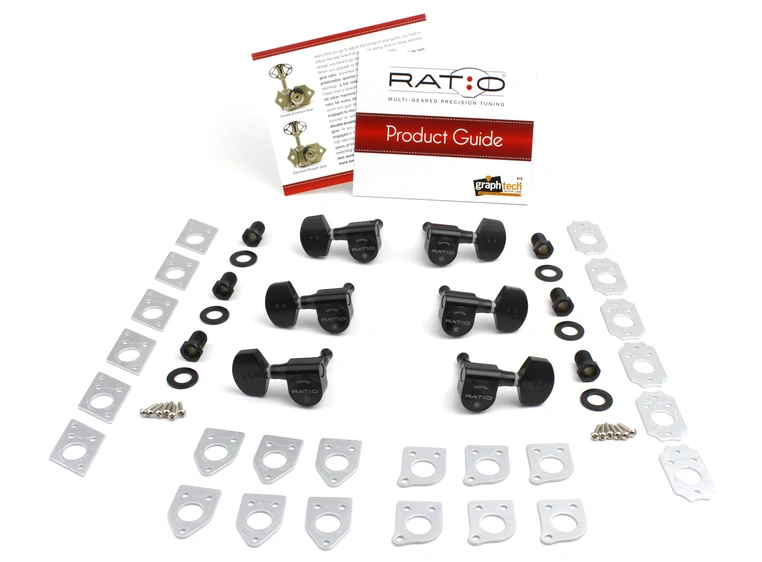 Graph Tech PRN-2311-B0 Ratio Electric Guitar Machine Heads 3+3 - Black 
