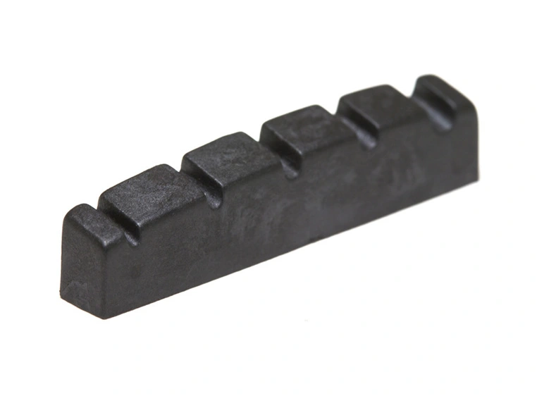 Graph Tech PT-1412-00 Black TUSQ XL Slotted Bass Nut, 5-Str 1/4", Flat 