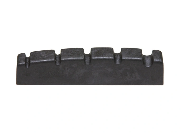 Graph Tech PT-1412-00 Black TUSQ XL Slotted Bass Nut, 5-Str 1/4", Flat 