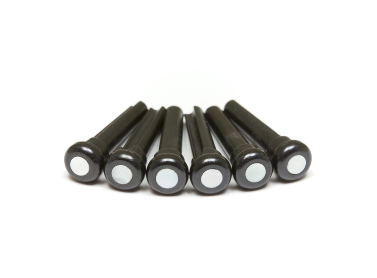 Graph Tech TUSQ PP-2044-00 - P-Style Bridge Pins - Black - w/MoP Inlay 