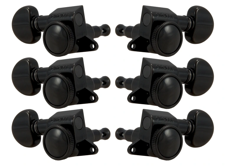 Grover 505BC Mini Roto-Grip Locking Rotomatics, 3+3 - Black Chrome 
