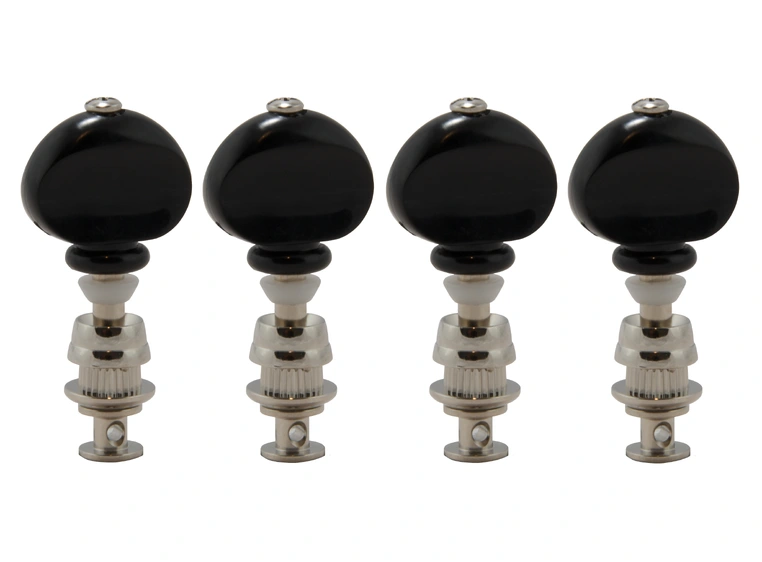 Grover 6B Champion Ukulele Pegs w/Black Button - 4 pcs. - Nickel 