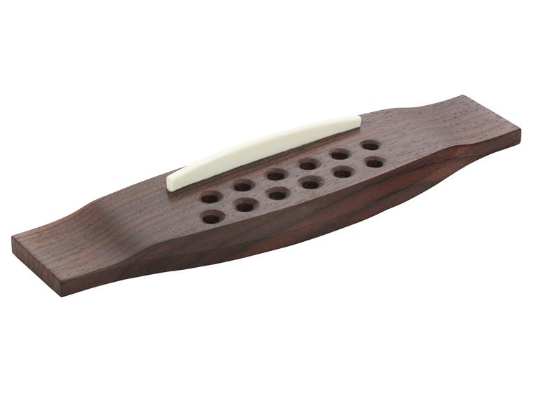 Grover B 3378 - Pin Style Guitar Bridge w/Plastic Saddle, 12-String - Rosewood