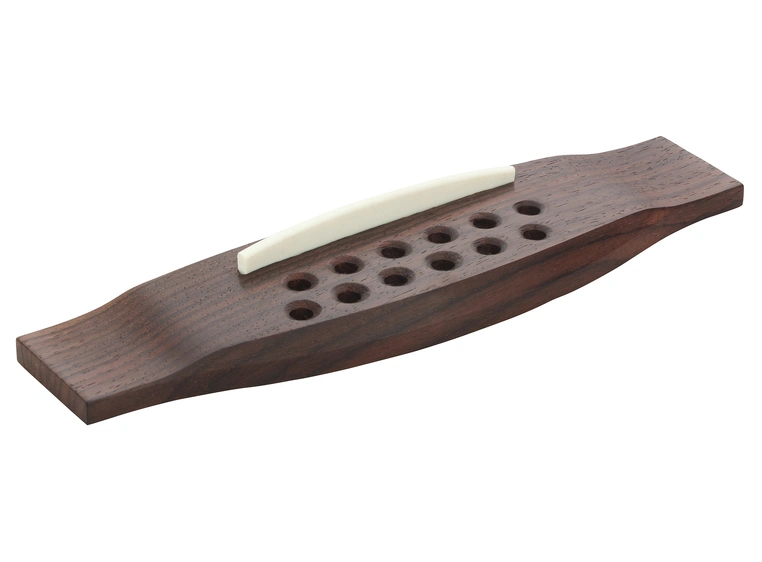 Grover B 3378 - Pin Style Guitar Bridge w/Plastic Saddle, 12-String - Rosewood 