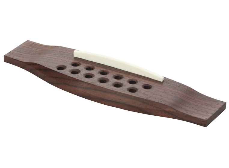 Grover B 3378 - Pin Style Guitar Bridge w/Plastic Saddle, 12-String - Rosewood 