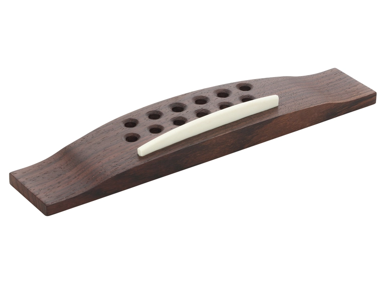 Grover B 3378 - Pin Style Guitar Bridge w/Plastic Saddle, 12-String - Rosewood 